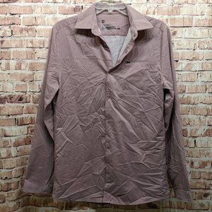 All in Motion Shirt Travel Long Sleeve Button Down In GRAPE Purple Size Small